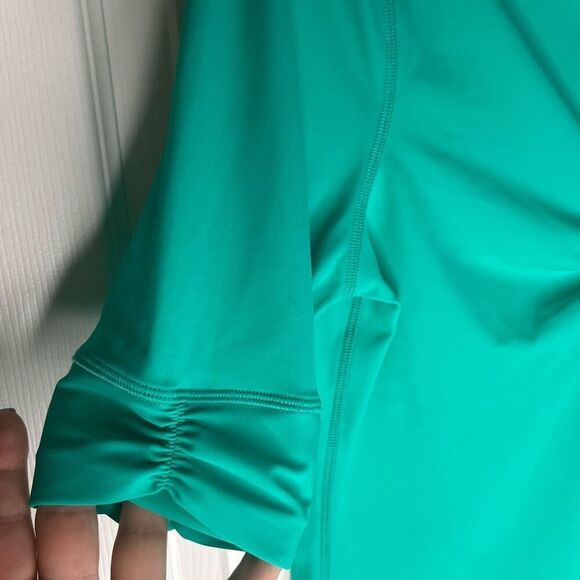 Prana Short Sleeved 1/4 Zip Teal Rashguard Top Women’s Small - Picture 4 of 8